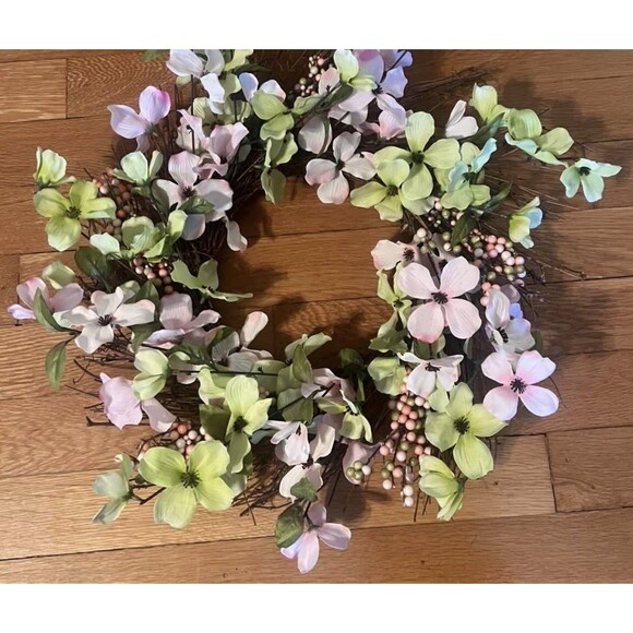 Handmade Spring Floral Door Decor Wreath 10" with Sterilite Storage Case - Picture 1 of 4